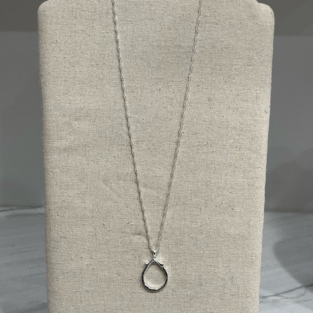 Stella & Dot Sterling Silver Teardrop Pendant Necklace